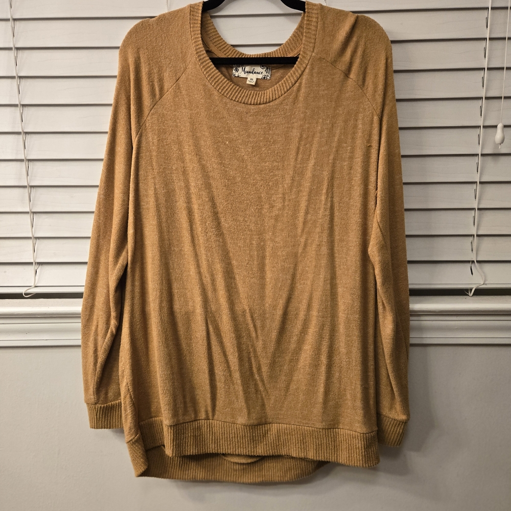 Moondance XL Tan Knit Sweater